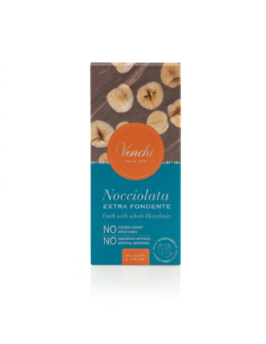 No Added Sugar Extra Dark Bar 75% with Hazelnuts