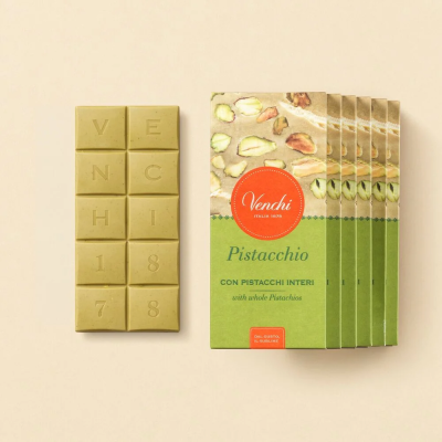Pistachio Chocolate Bar with Whole Pistachios Set of 6