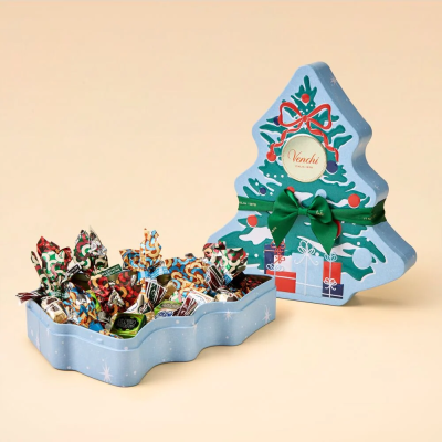 Venchi Christmas Tree-Shaped Tin with Assorted Chocolates 223g