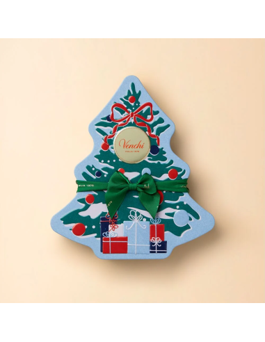 Venchi Christmas Tree-Shaped Tin with Assorted Chocolates 223g
