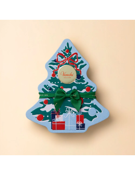 Venchi Christmas Tree-Shaped Tin with Assorted Chocolates 223g