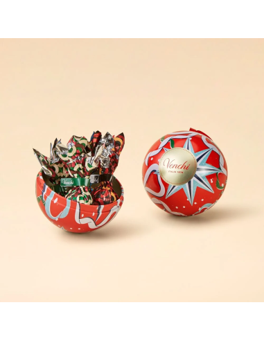 Red Tin Ball with Cream & Crunchy Small