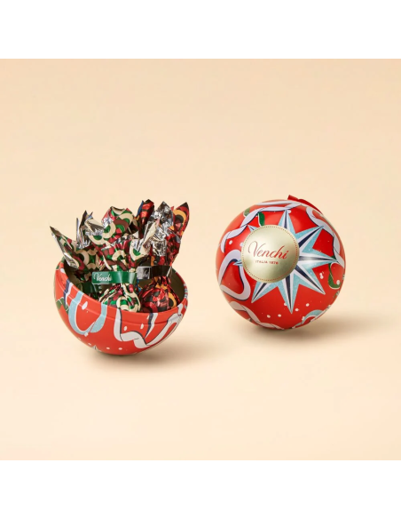 Red Tin Ball with Cream & Crunchy Small