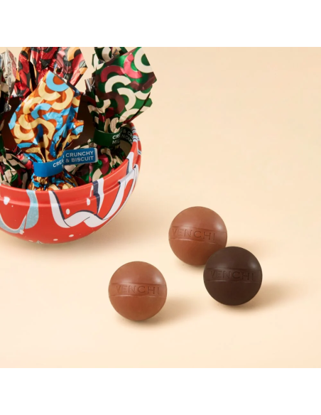 Red Tin Ball with Cream & Crunchy Small