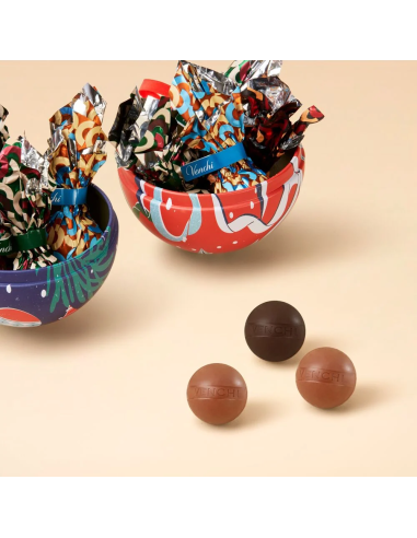 Bauble tins with Assorted Chocolates Set of 2