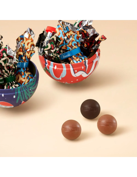 Bauble tins with Assorted Chocolates Set of 2
