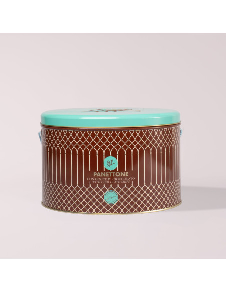 Panettone Cipriani with Chocolate Chips in Metal Tin
